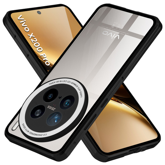 Case for Vivo X200 Pro 5G, Magnetic Dual Glass, black