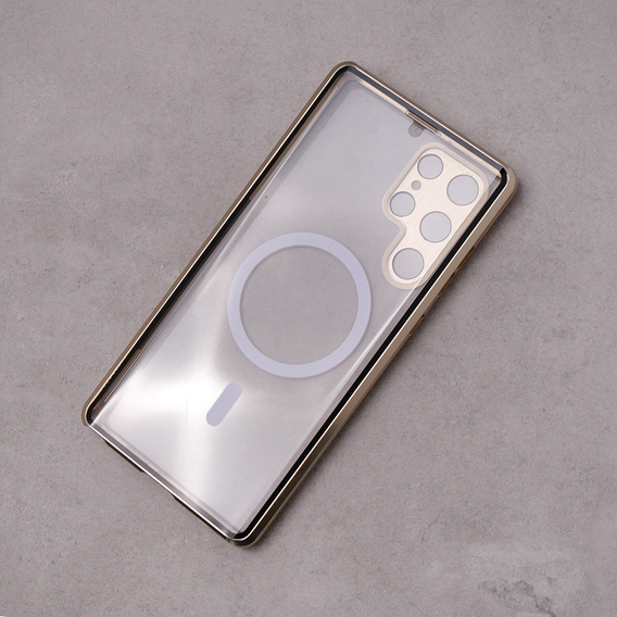 Magnetic Dual Glass MagSafe case for Samsung Galaxy S23 Ultra, gold