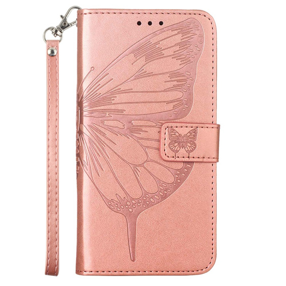 Flip case for Samsung Galaxy Z Fold6 5G, Butterfly, pink rose gold