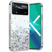 Case for Xiaomi Poco X4 Pro 5G, Glittery, transparent