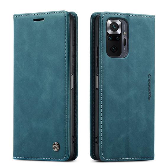 CASEME case for Xiaomi Redmi Note 10 Pro, Leather Wallet Case, blue
