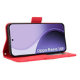 Flap case for Oppo Reno 14F, Card Slot, wallet, red