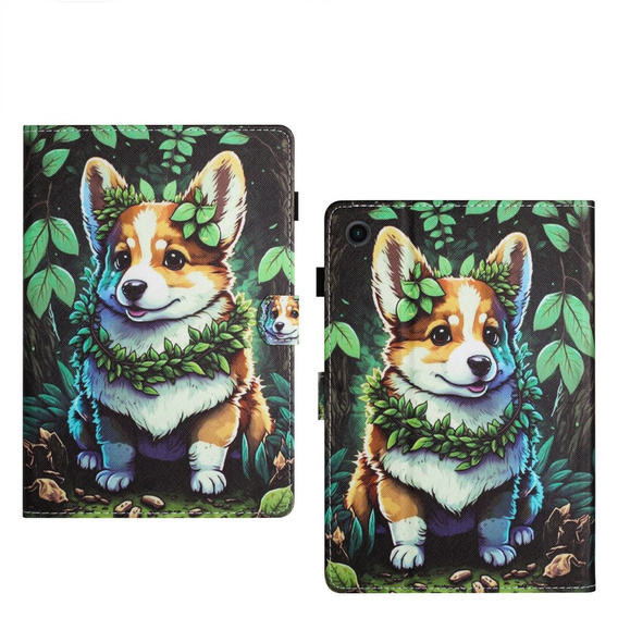 Case for Lenovo Tab M10 Plus TB-X606F, with flap, corgi dog