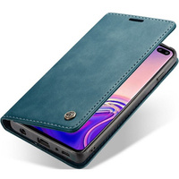 CASEME case for Samsung Galaxy S10, Leather Wallet Case, blue
