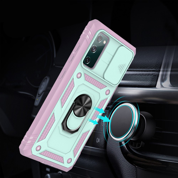 Case for Samsung Galaxy S20 FE, CamShield Slide, green/pink
