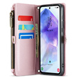 Case CASEME for Samsung Galaxy A55 5G, RFID Leather Wallet, with shoulder strap, pink
