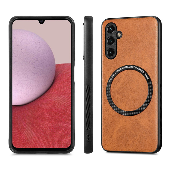 Case for Samsung Galaxy A14 5G, Leather Hybrid MagSafe, brown