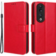 Flip case for Honor 90, Crazy Horse Wallet, red