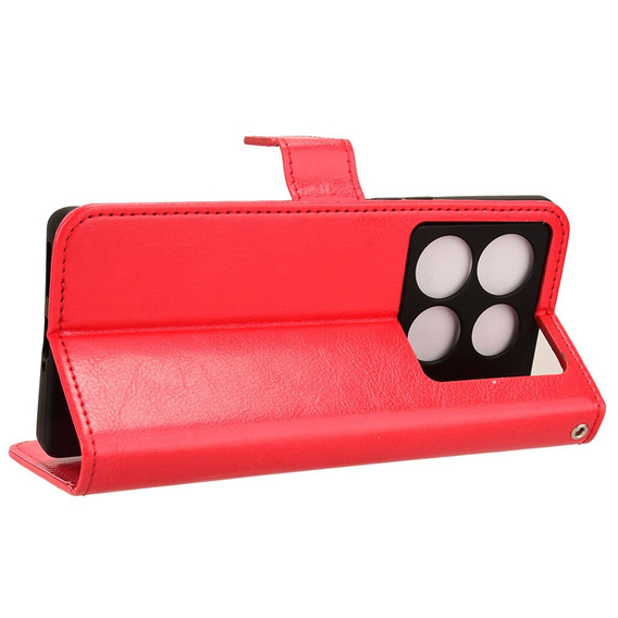 Flip case for Infinix Note 40 Pro Plus, Crazy Horse Wallet, red