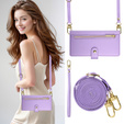Flip case for Oppo Reno 13F 5G, Wallet Zipper Pocket, purple