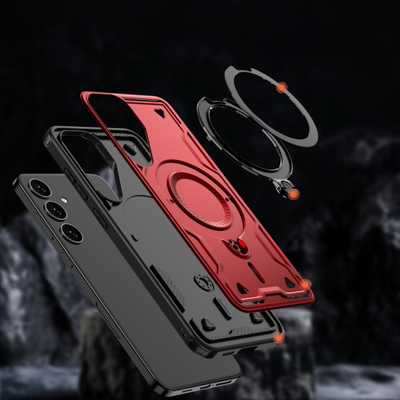 Case for Samsung Galaxy S24 FE, Military MagSafe, red