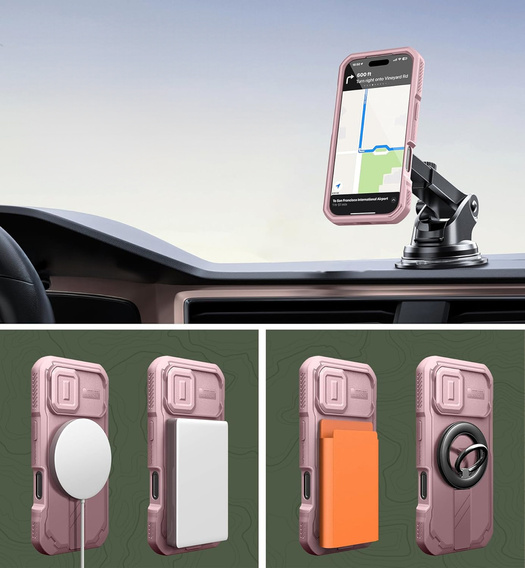 Dexnor armoured case with stand and camera shutter, for MagSafe for iPhone 17