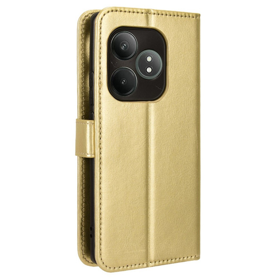 Flip case for Realme GT 6 / 6T, Crazy Horse Wallet, gold