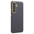 Leather case for Samsung Galaxy S25, leather hybrid, grey