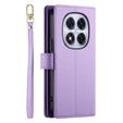 Flip case for Xiaomi Redmi Note 14 Pro 5G / Poco X7 5G, Wallet Zipper Pocket, purple
