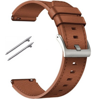 22mm Genuine Leather Coated Silicone Watch Band - Brown