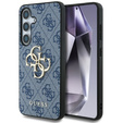 GUESS Case for Samsung Galaxy S25, 4G Big Metal Logo, blue