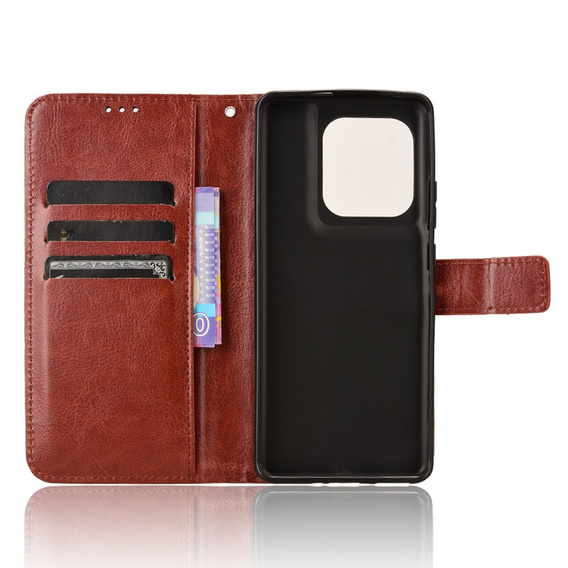 Flip case for Motorola Edge 50 Ultra, Crazy Horse Wallet, brown