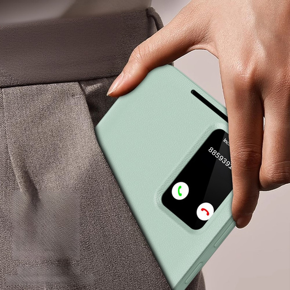 Flip case for Samsung Galaxy S25+ Plus, Smart View Wallet, green