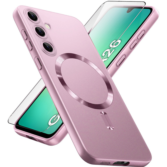 Case for Samsung Galaxy A26, ColorMag, for MagSafe, pink + 9H tempered glass