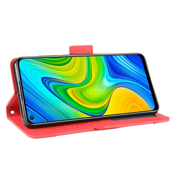 Flip case for Xiaomi Redmi Note 9, Card Slot, red