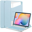 Keyboard case for Samsung Galaxy Tab S6 Lite 2024 / 2022 / 2020, Rotary 360° Leather, light blue
