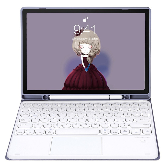 Case + keyboard Samsung Galaxy Tab S6 Lite 2020 P610/P615 / S6 Lite 2022 10.4, Touchpad Pen Slot, purple