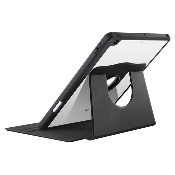 Case for iPad 10.2" 2021/2020/2019 (9/8/7 gen.), with stylus space, 360° rotatable, black