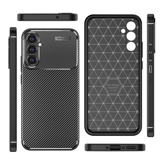 Case for Samsung Galaxy A34 5G, Carbon Gel, black