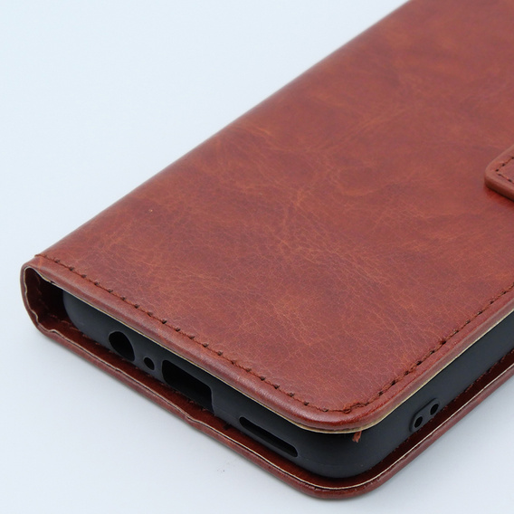 Flip case for Motorola Moto G54 5G, Crazy Horse Wallet, brown