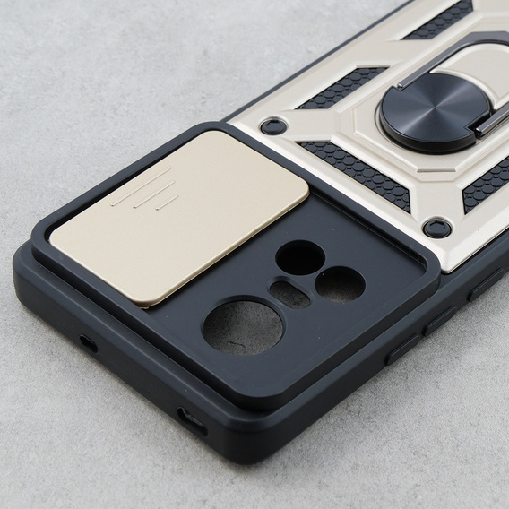 Case for Oppo Reno 10 / 10 Pro, CamShield Slide, gold