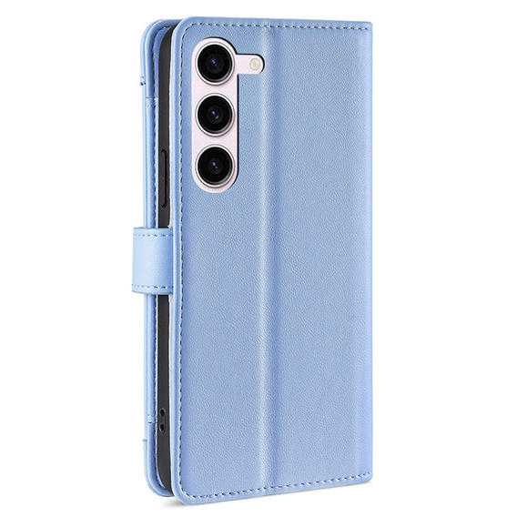 Flip case for Samsung Galaxy S23, Wallet Zipper Pocket, blue