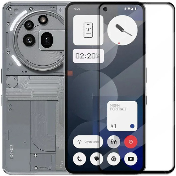 3D Tempered Glass for Nothing Phone 3A Pro, black frame