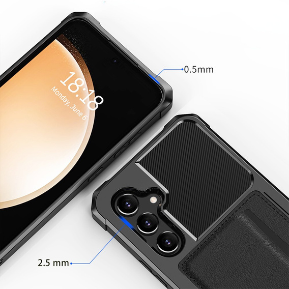 Case for Samsung Galaxy A55 5G, Card Holder Kickstand, black