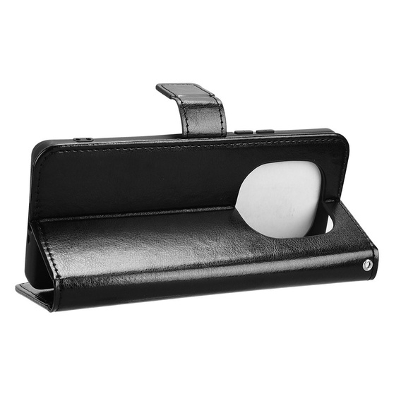 Flip case for Xiaomi Redmi Note 14 Pro, Crazy Horse Wallet, black