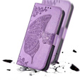 Flap case for Oppo Reno 14F, wallet, Butterfly, purple