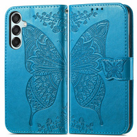 Flip case for Samsung Galaxy M15 5G, Butterfly, blue