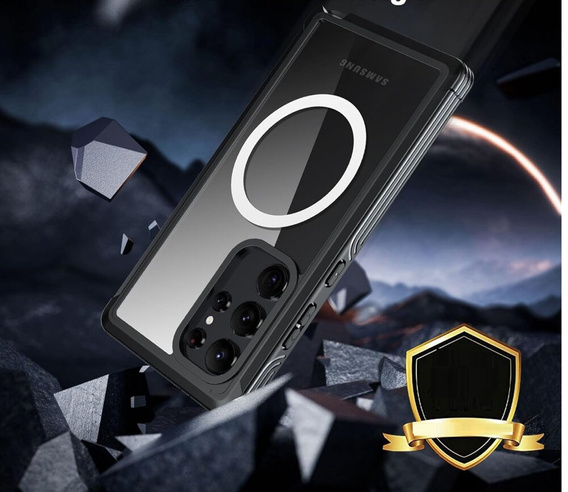 Case for Samsung Galaxy S24 Ultra, Shockproof, with screen film, for MagSafe, black