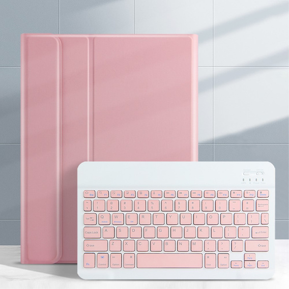 Case + keyboard iPad 10.2 7/8/9 gen 2019/2020/2021, Keyboard Cover Pen Slot, pink rose gold