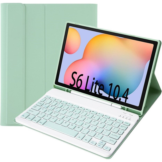 Case + keyboard Samsung Galaxy Tab S6 Lite 10.4, Pen Slot, green