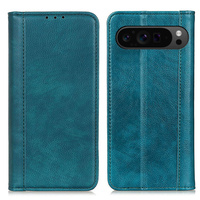 Flap case for Google Pixel 10 Pro XL / 9 Pro XL, with pocket, leather, green