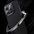 BENKS Kevlar Case voor iPhone 15 Pro, Carbon Fiber, black