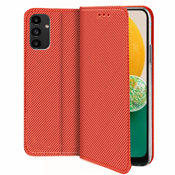 Case for Samsung Galaxy A14 4G/5G, Smart Magnet, red + 9H glass