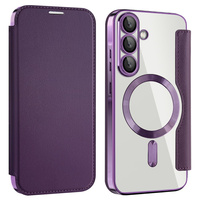 Flip case for Samsung Galaxy A36, RFID Wallet MagSafe CamShield, purple