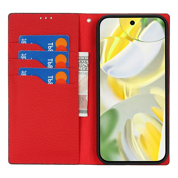 Flap case for Google Pixel 10 Pro XL, Litchi Grain leather, black
