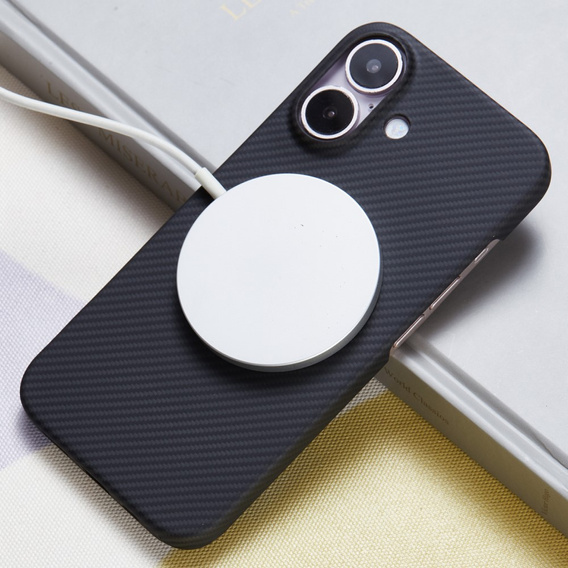 Case for iPhone 16 Plus, Aramid Fiber Cover, black
