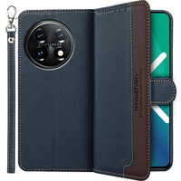 Flip case for OnePlus 11 5G, KHAZNEH RFID, Dual Color, dark blue