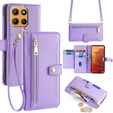 Flip case for Motorola Moto G15 / G15 Power, Wallet Zipper Pocket, purple