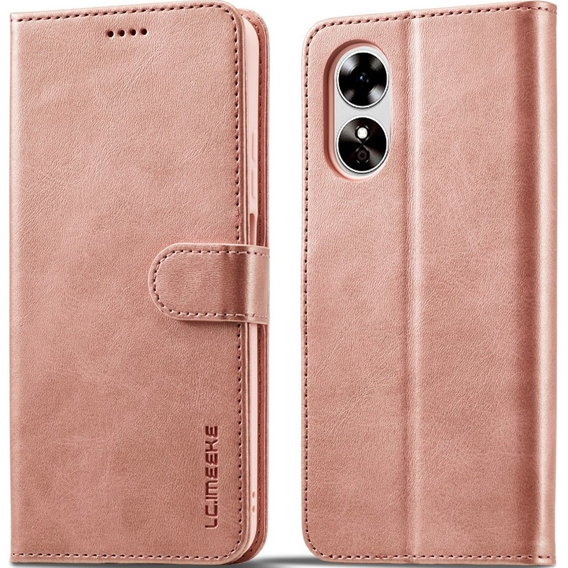 Flip case for Oppo A17, LC.IMEEKE, pink rose gold