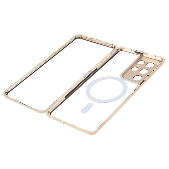 Magnetic Dual Glass MagSafe case for Samsung Galaxy S21 Ultra, gold